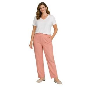 Alfred Dunner Peach Straight‑Leg Pants Size 12 Petite – Classic Comfort Fit